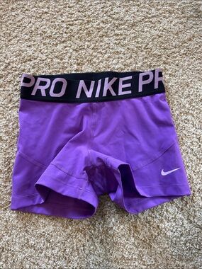 Nike Purple Performance Compression Shorts with Black Waistband
